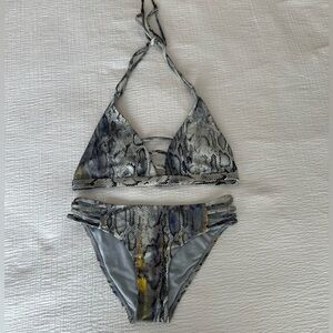 RACHEL Rachel Roy Women’s Snake-print Bikini Set